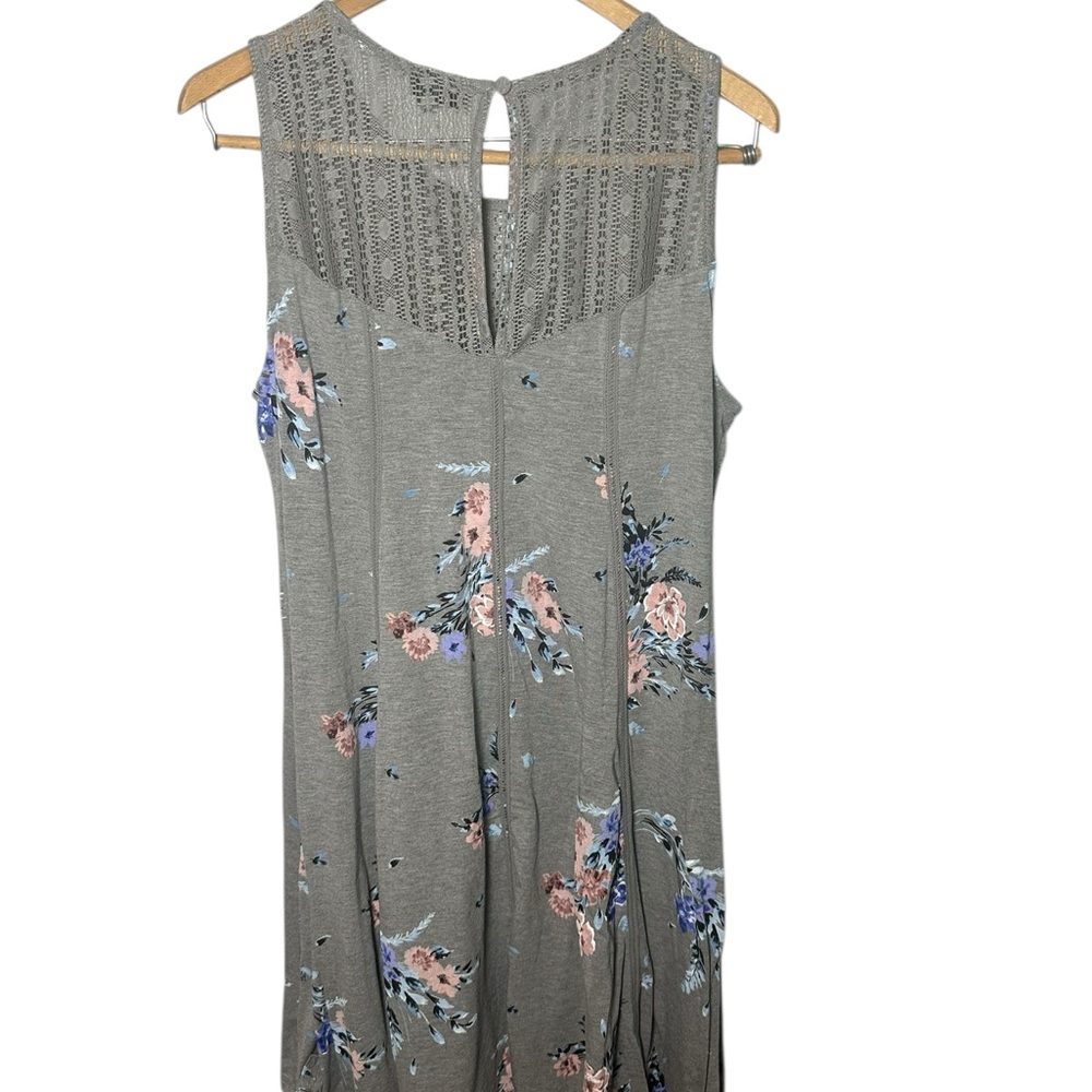 Torrid Gray Floral Midi Dress - Picture 4 of 9